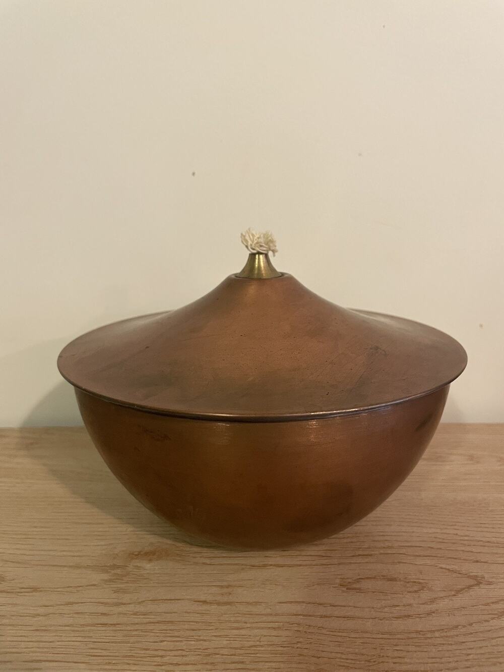 Vintage Smith & Hawken Large Copper Oil Dish Lamp Made in Turkey NEW